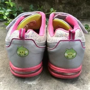 K-Swiss Shoes Angry Birds Kids Light Up Pink Green Silver